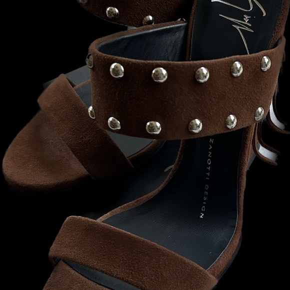 Giuseppe Zanotti Brown Studded Sandals (Whitney) - Picture 3 of 9